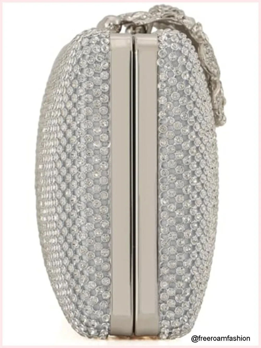 Rhinestone Evening Clutch Bag with Flower Clasp for Wedding Party